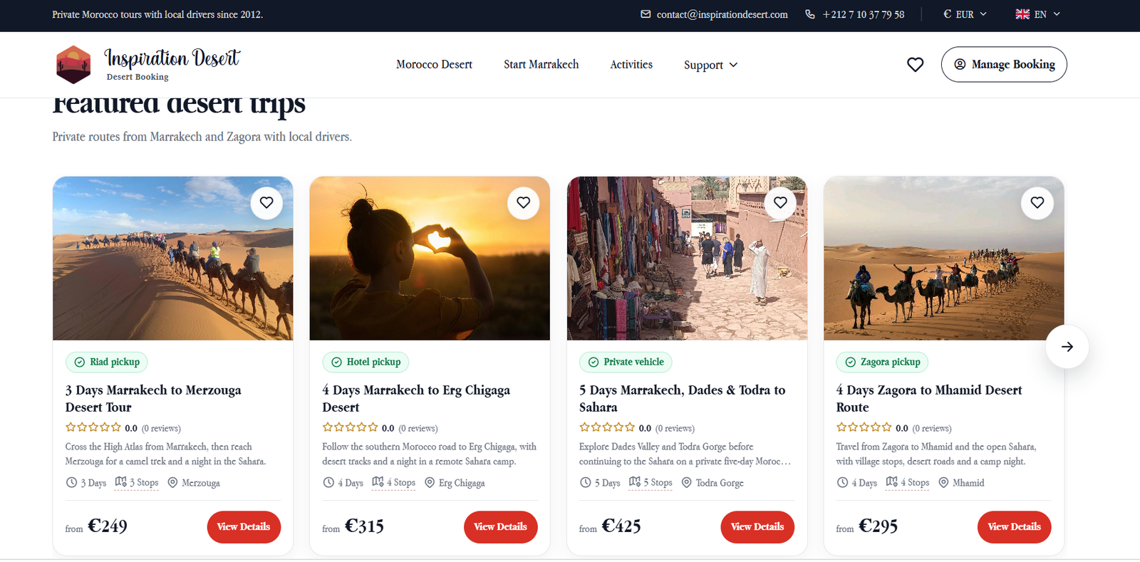 Inspiration Desert — Project screen